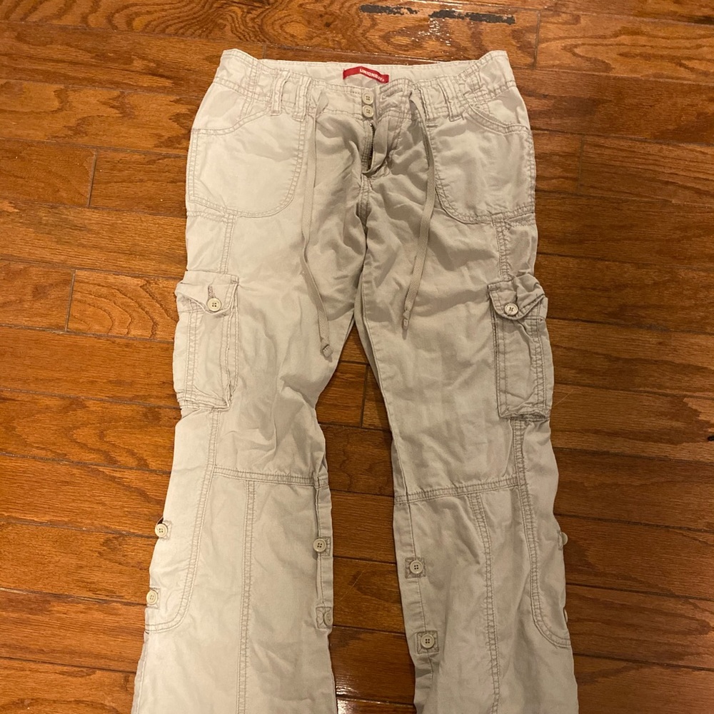 vintage low rise beige cargo pants